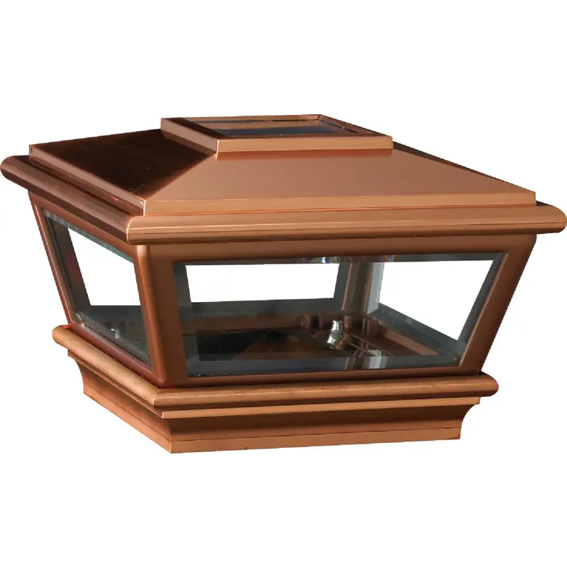Deckorators Versacap Solar Post Cap – 6-Inch X 6-Inch Copper-Plated Led-Lit Deck Accent Light 1