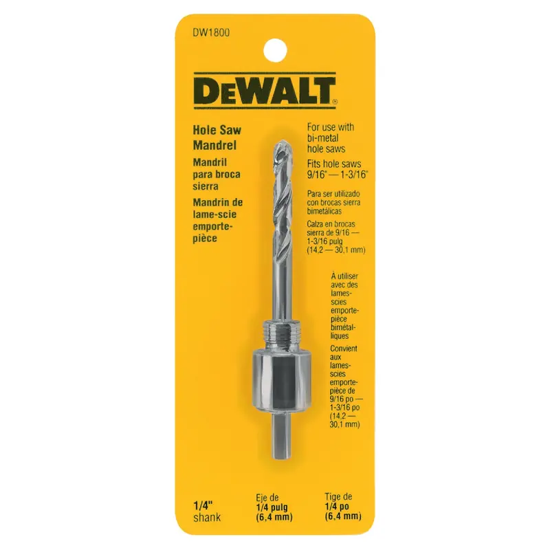 Dewalt Hole Saw Mandrel – 1/4 In Hex Shank For 9/16 In To 1-3/16 In Saws 1