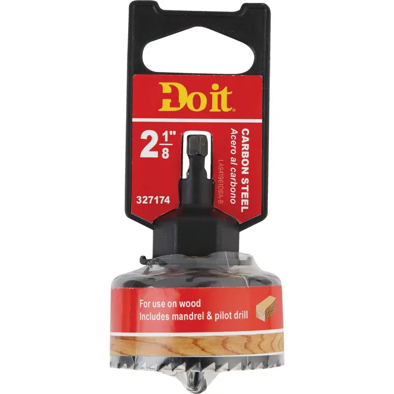 Do It Best Carbon Steel Hole Saw Kit – 2-1/8" Diameter With Mandrel 1