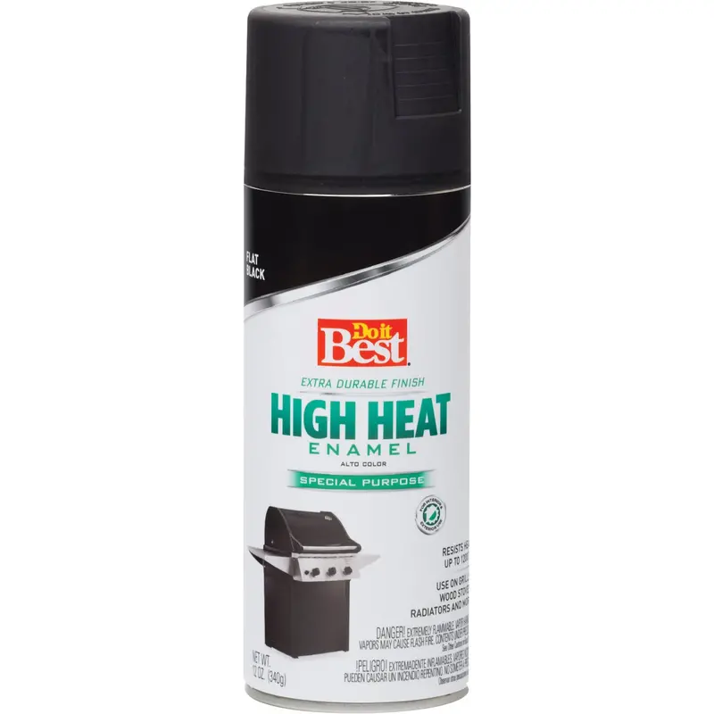 Do It Best High-Heat Spray Paint – Flat Black, 12-Ounce Can 1