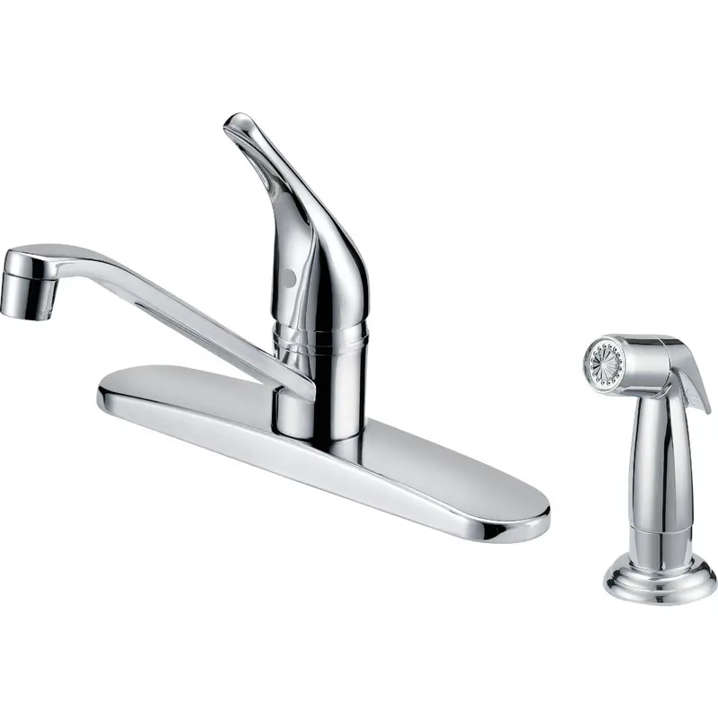 Home Impressions Chrome Kitchen Faucet – Single-Handle Lever With Integrated Side Spray 1