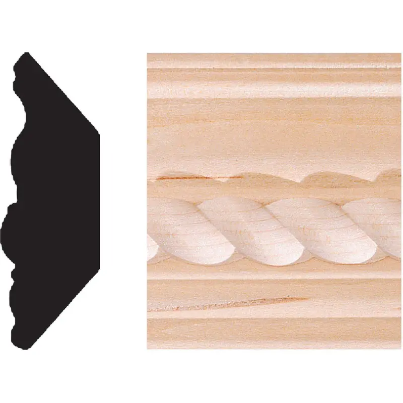House Of Fara Hardwood Rope Crown Molding – 13/16" W X 2-11/32" H X 8 Ft. L 1