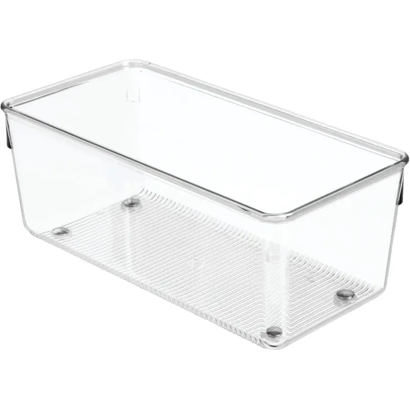 Idesign Linus Clear Drawer Organizer – 4 In W X 8 In L X 3 In D Acrylic Tray 1