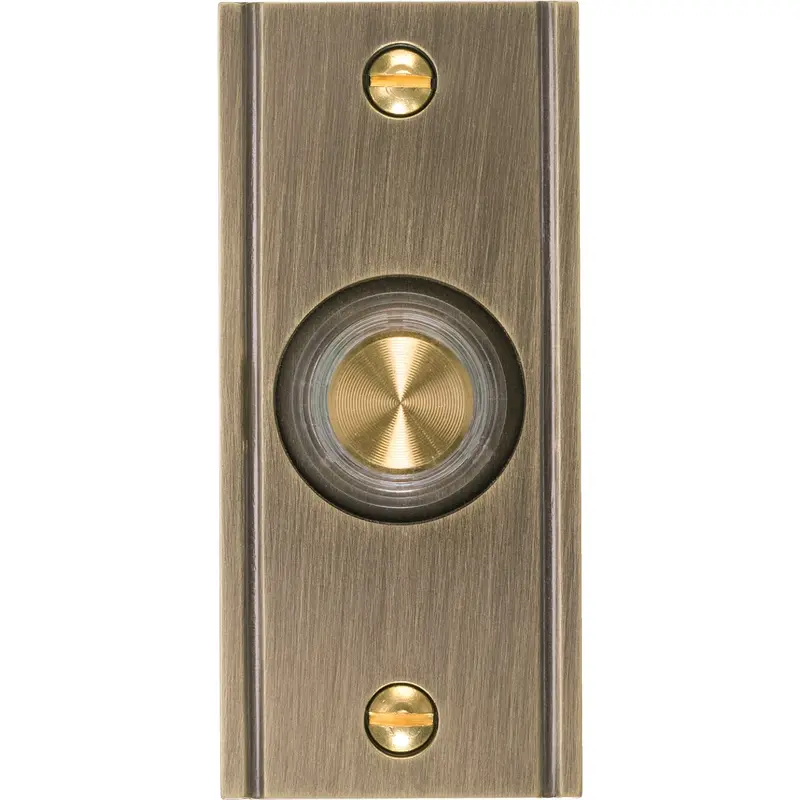 Iq America Wired Doorbell Button – Antique Brass With Integrated Led Light 1