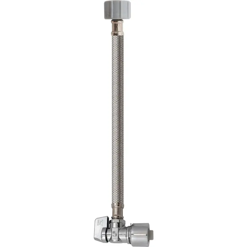 Keeney Stainless Steel Toilet Supply Line – 5/8-Inch X 12-Inch With Angled Quarter-Turn Valve 1
