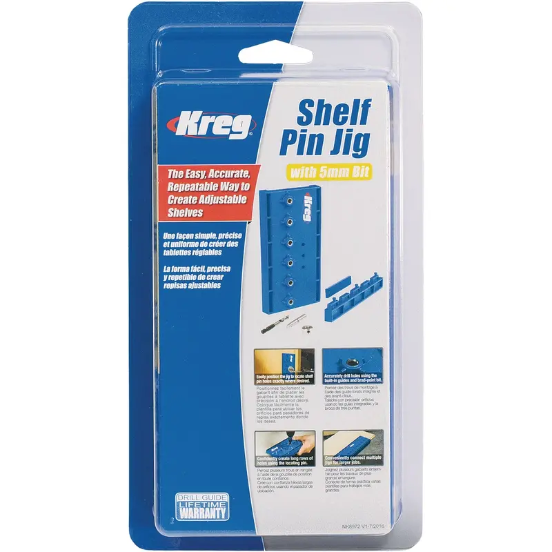 Kreg Shelf Pin Jig – Precision Drilling Tool With Included 5 Mm Bit For Cabinet Assembly 1