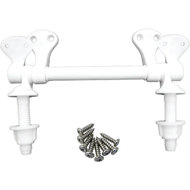 Lasco White Plastic Toilet Seat Hinge — 3/8" × 2-1/2" Replacement Hardware 1