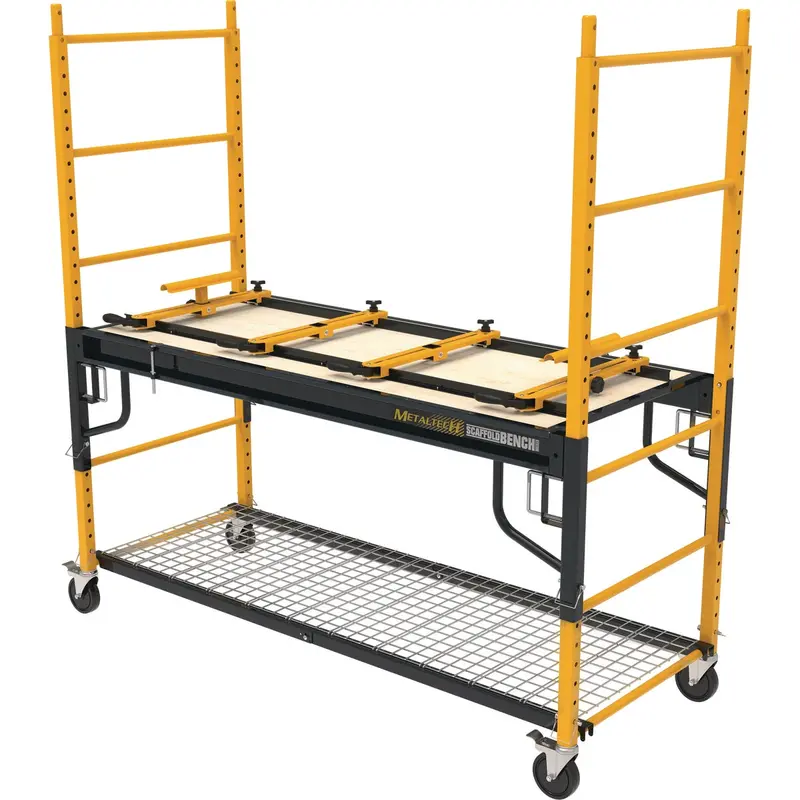 Metaltech 4-In-1 Utility Cart – Adjustable Scaffolding, Miter Saw Stand & Storage Rack 1