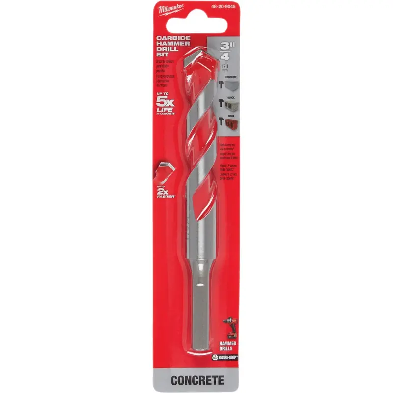Milwaukee 3/4-Inch X 6-Inch Carbide-Tipped Masonry Drill Bit 1