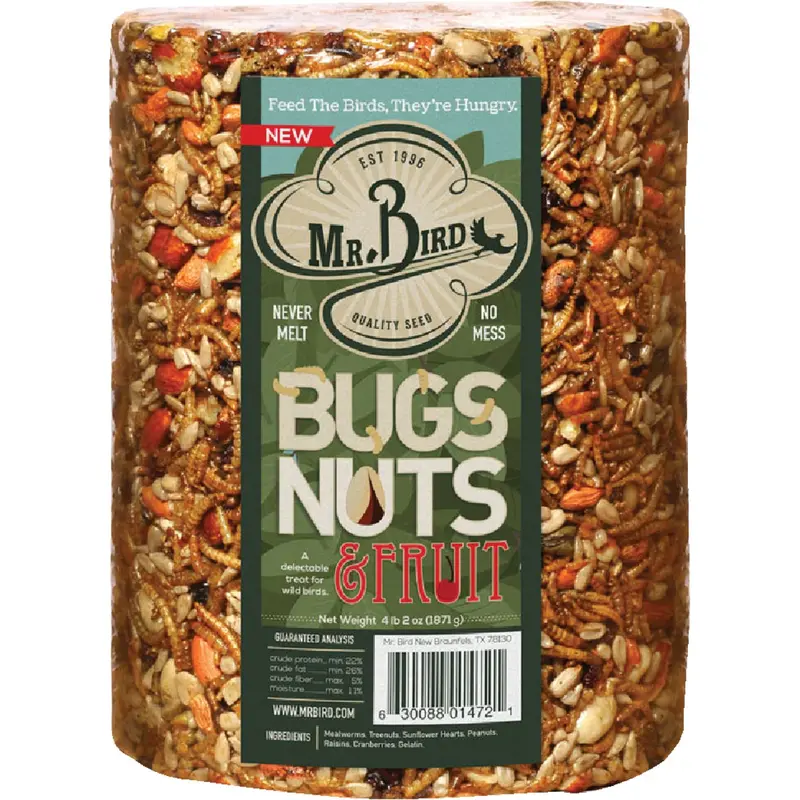 Mr. Bird Wild Bird Seed Log – 72 Oz Blend Of Bugs, Nuts & Fruit For Outdoor Feeding 1