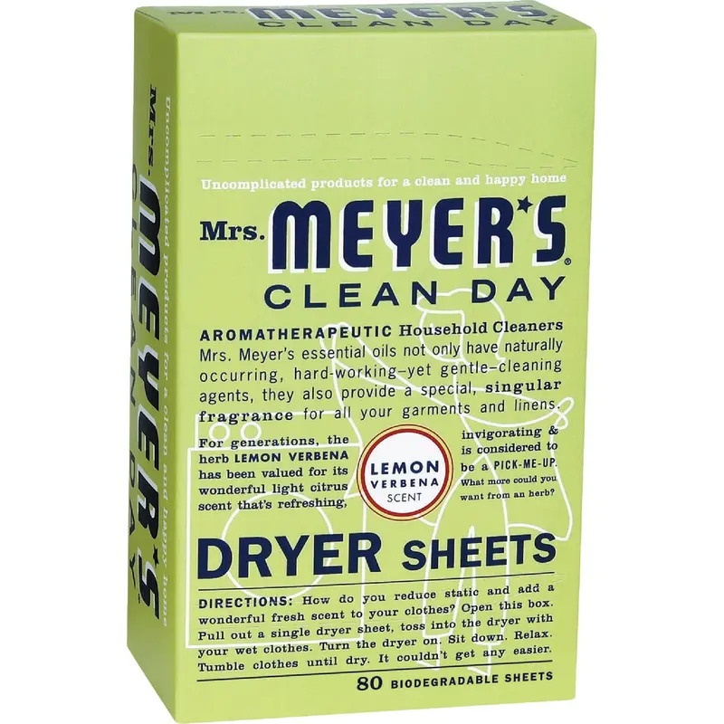 Mrs. Meyer’S Clean Day Lemon Scented Dryer Sheets – 80-Count Eco-Friendly Pack 1