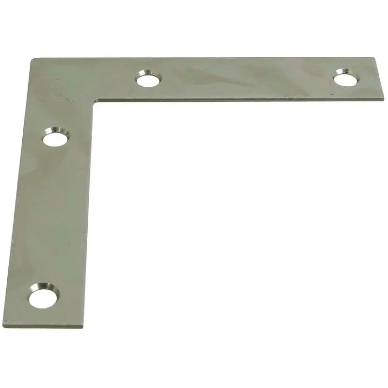 National Catalog Corner Brackets – Zinc-Plated Flat Iron, 4-Inch × 3/4-Inch, 4-Pack 1
