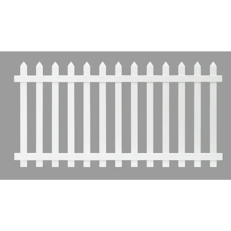 Outdoor Essentials 4-Foot By 8-Foot White Vinyl Spaced Picket Fence Panel 1