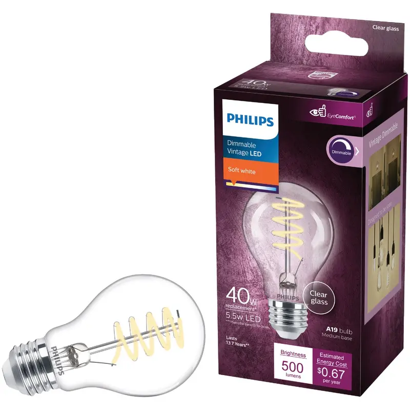 Philips Eyecomfort Led Light Bulb – 40W Equivalent Soft White A19 Medium Base Bulb 1