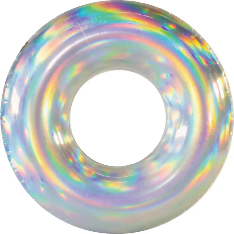 Poolcandy Holographic Inflatable Pool Float – Ride-On Tube Design 1