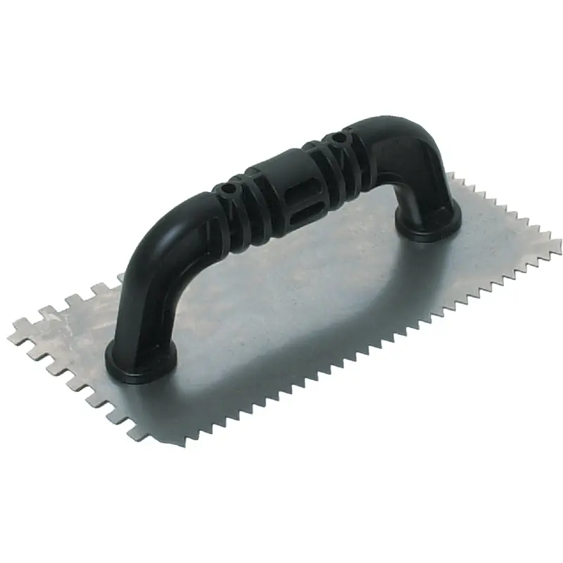 Qlt Dual-Notch Trowel: 1/4-Inch Square & V-Notch With Ergonomic Black Handle 1