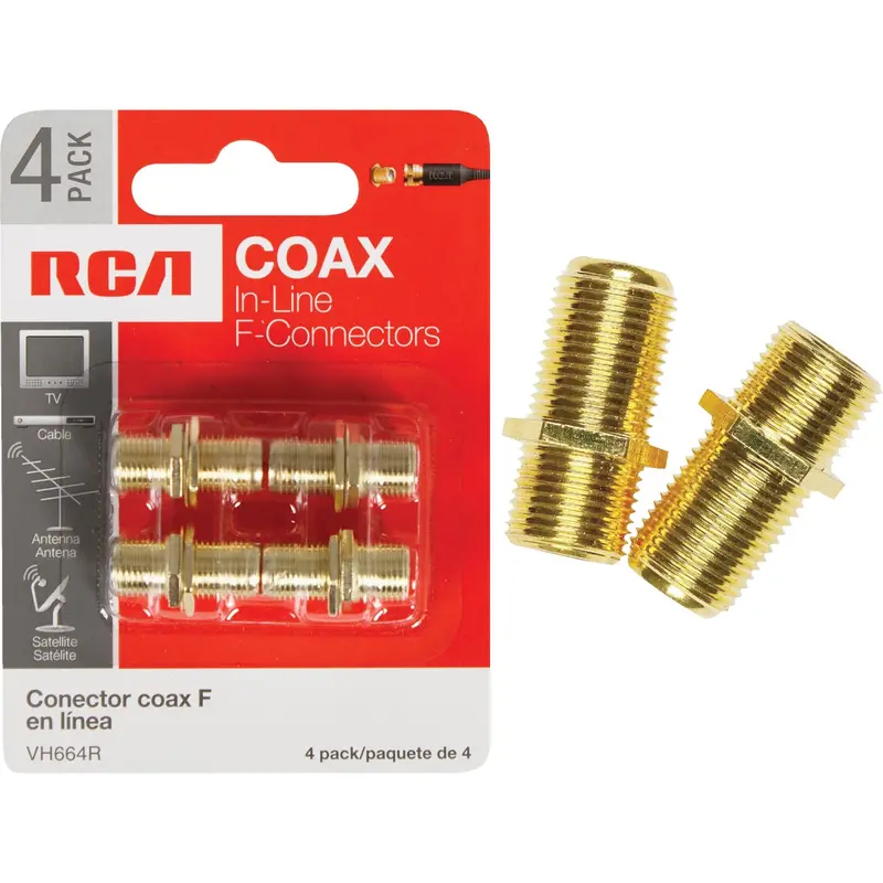 Rca 4-Pack In-Line Coaxial Feed-Through Connector Set 1