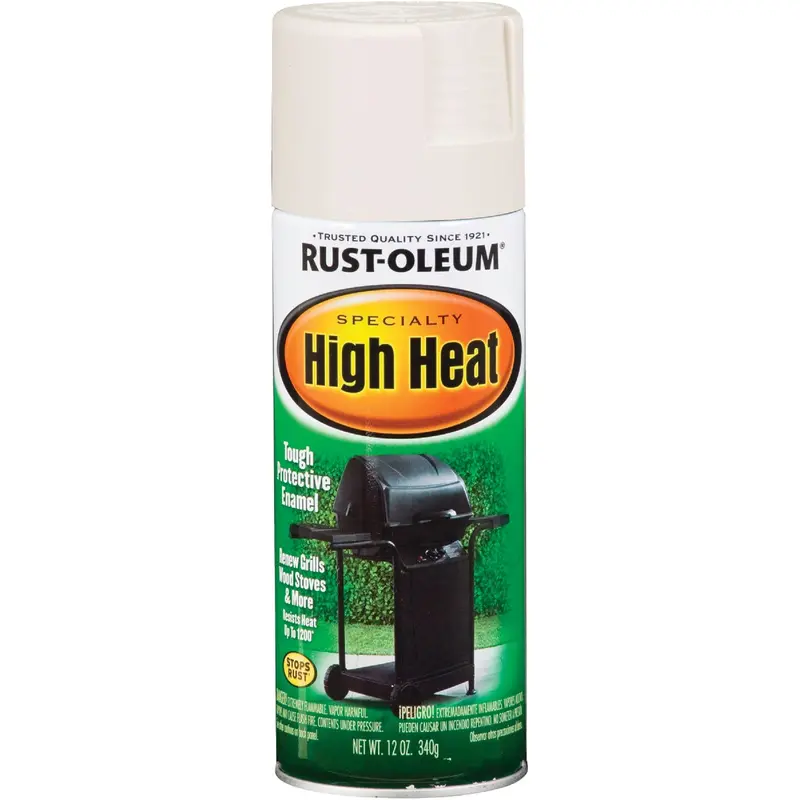 Rust-Oleum High Heat Spray Paint – 12-Ounce Can, White Satin Finish 1