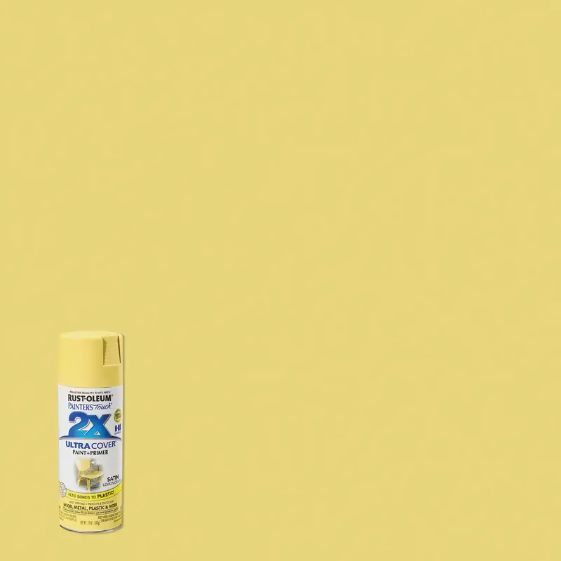 Rust-Oleum Painter’S Touch 2X Ultra Cover Spray Paint – Lemon Grass Satin, 12 Oz. W/ Built-In Primer 1