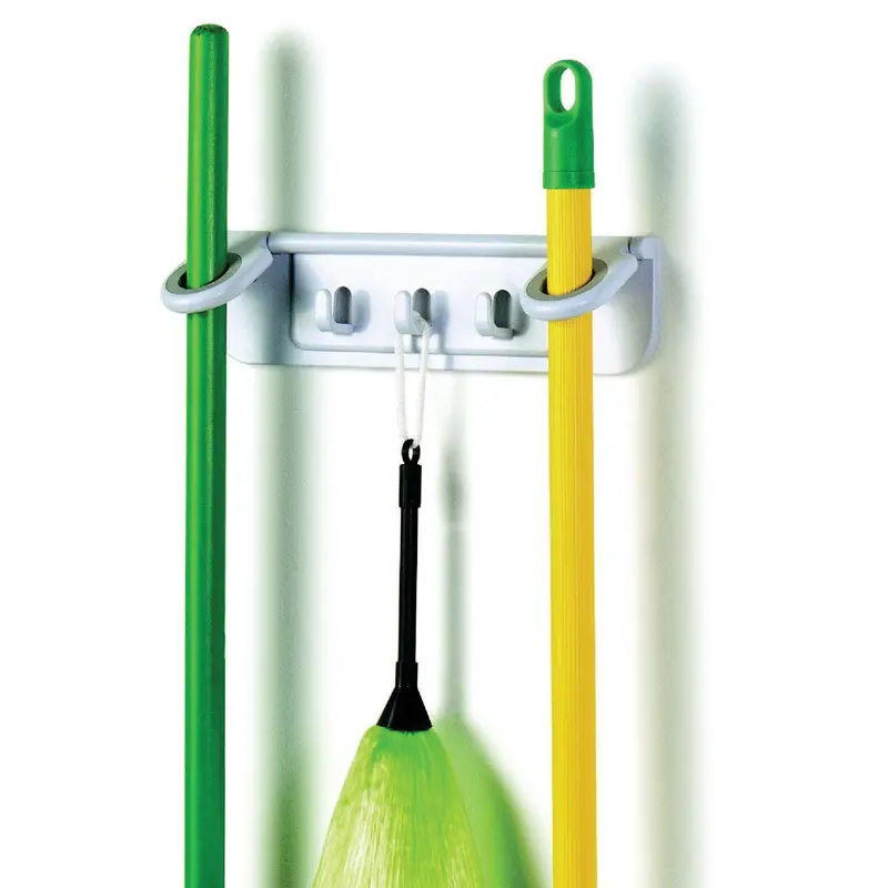 Spectrum 11-1/4" Long-Handle Mop And Broom Wall-Mounted Tool Rack 1