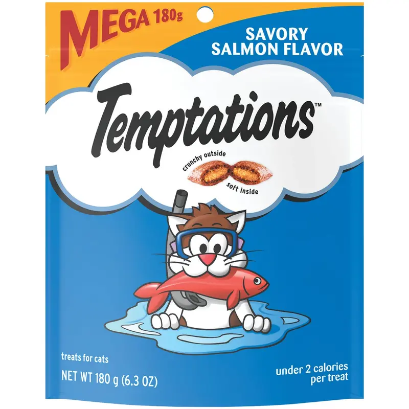 Temptations Savory Salmon Flavor Cat Treats – 6.3 Oz Pack 1