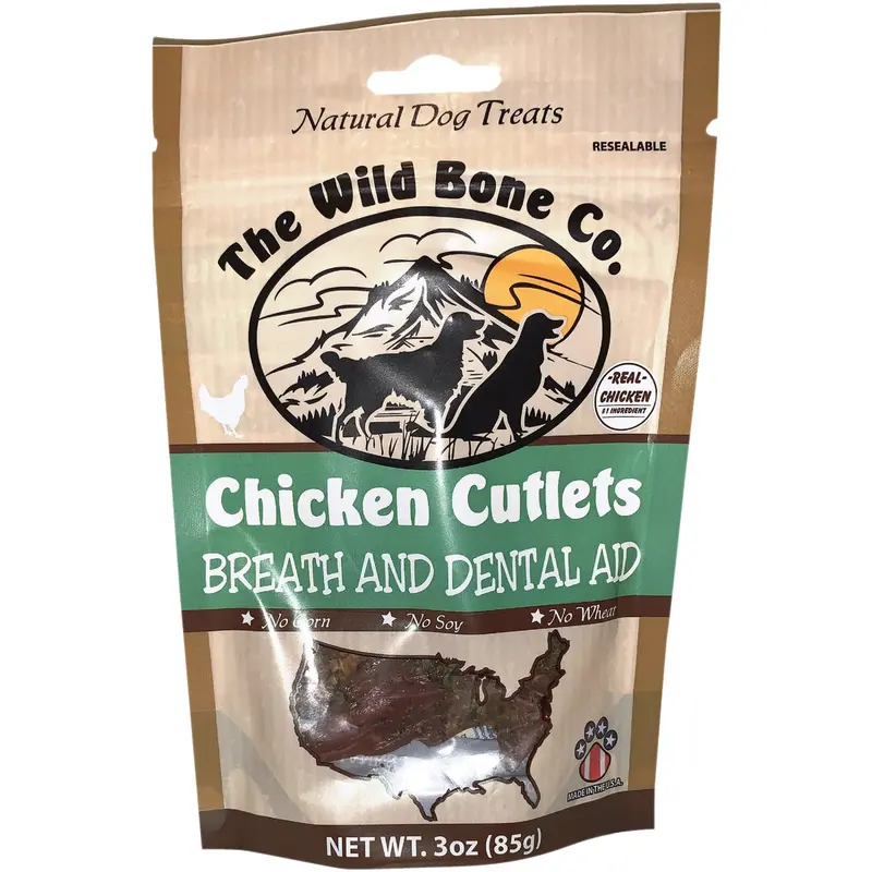 The Wild Bone Chicken Cutlet Dental Treat – 2.75-Ounce Breath-Freshening Dog Chew 1