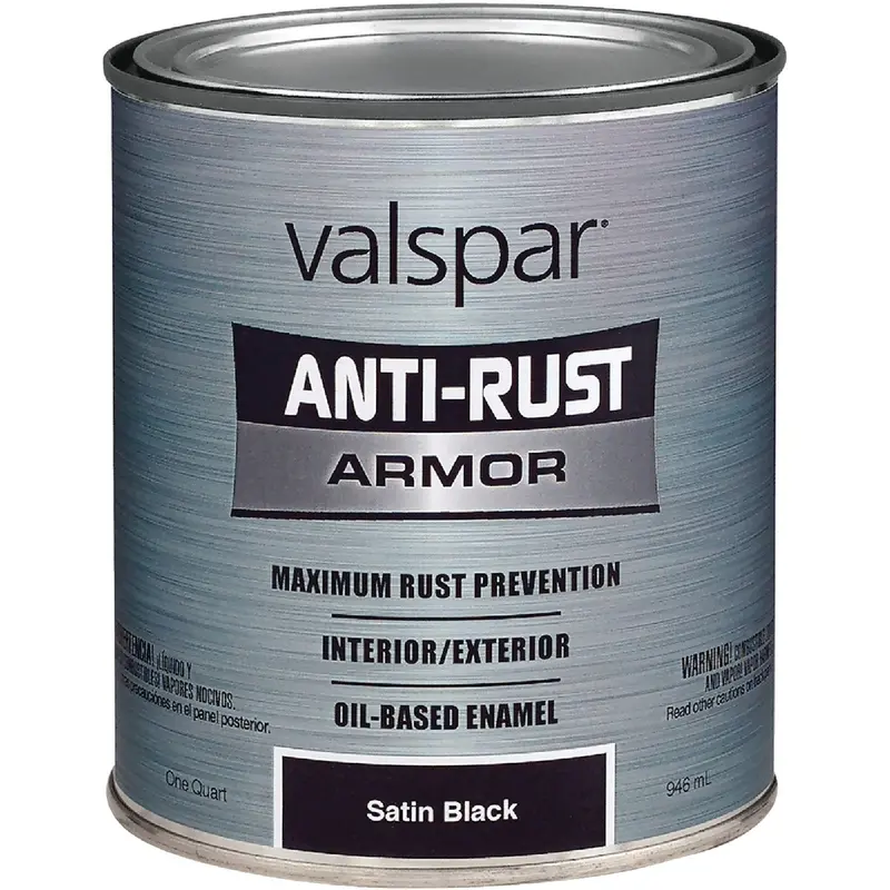 Valspar Anti-Rust Oil-Based Enamel – Satin Black, 1-Quart Rust Protection 1