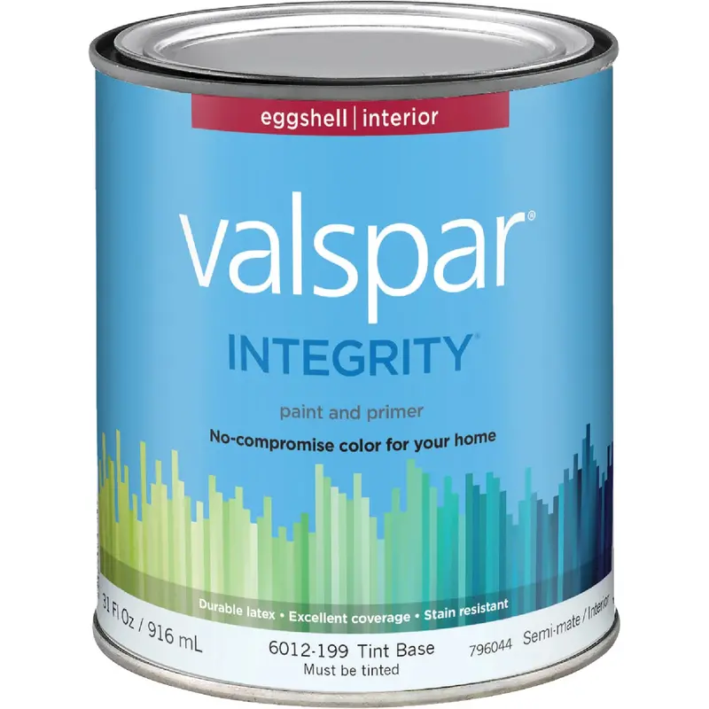 Valspar Integrity Eggshell Interior Latex Paint & Primer In One, 1-Quart Tintable Base 1