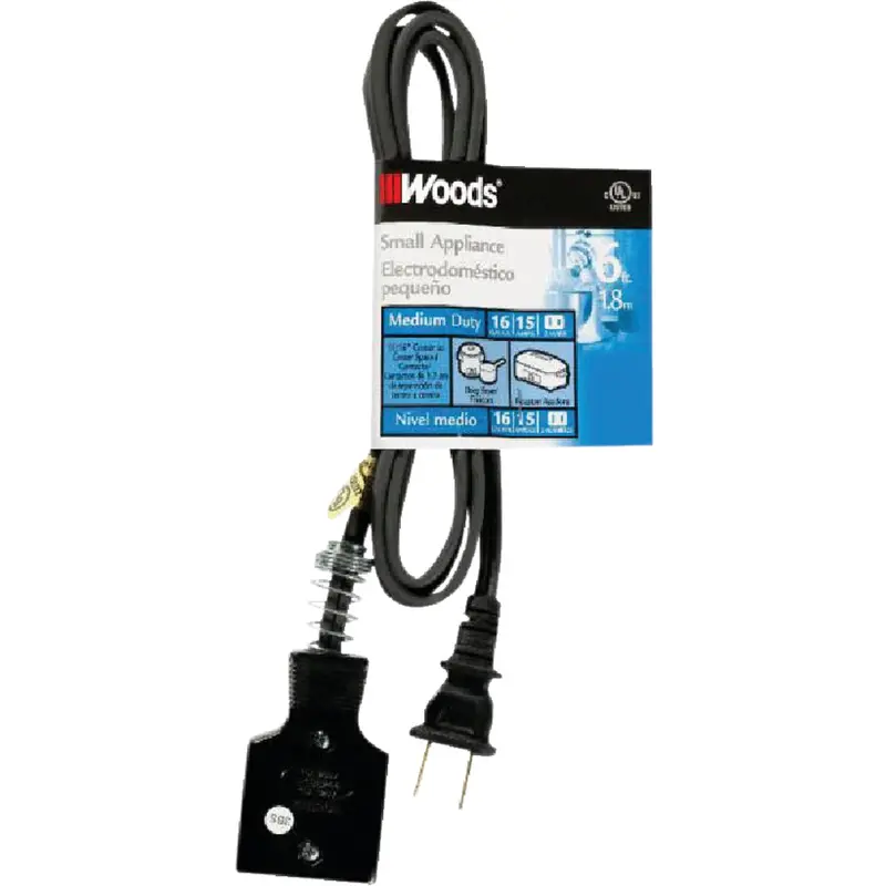 Woods 16/2 Appliance Power Cord – 6-Foot, 15-Amp Roaster Rated 1